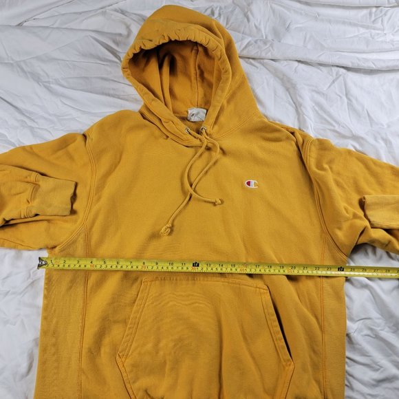 Champion Reverse Weave Mens XL Yellow Pullover Sweater Outdoors Winter Warm - Picture 8 of 11